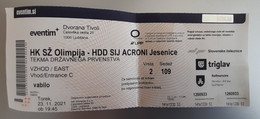 Used Ticket Ice Hockey Club HK SZ Olimpija : HDD Sij Acroni Jesenice National Championship 23.11.2021 - Match Tickets