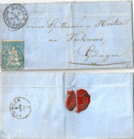 Strubel Brieflein  Zürich Nachmittag - Hedingen         1861 - Lettres & Documents