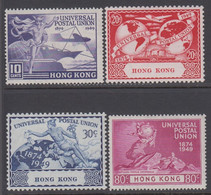 1949. HONG KONG UPU. Complete Set With 4 Stamps. Hinged. (Michel 173-176) - JF418341 - Ongebruikt