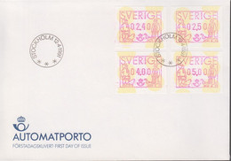 1991. SVERIGE. AUTOMATPORTO 4 Ex On FDC 12 4 1991.  (MICHEL AU 1) - JF418928 - Automatenmarken [ATM]