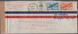 1944. USA AIR MAIL 50 + 30 CENTS On Cover To Honolulu, Hawaii From NEW YORK JAN8 1943. U... (Michel 506, 505) - JF423477 - Hawai