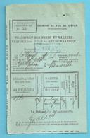 CHEMINS DE FER DE L'ETAT / TRANSPORT DES FONDS ET VALEURS Met Omkaderde Naamstempel CHIMAY (in Blauw) - Documentos & Fragmentos