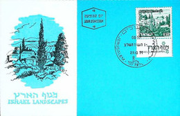 ► ISRAEL Carte Maximum Card - 1971 Stamp + Tab  -  Landscapes - Rosh Pinna - Maximumkarten