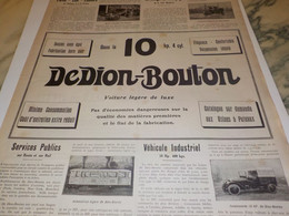 ANCIENNE PUBLICITE LES SERVICES  DE DION BOUTON  1922 - Camion