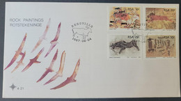 P) 1987 BERGVILLE SOUTH AFRICA, ROCK PAINTINGS ROTSTEKENINGE FDC, COMPLETE SERIES, XF - Other & Unclassified