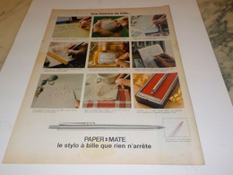 ANCIENNE PUBLICITE HISTOIRE DE BILLE AVEC PAPER MATE 1981 - Autres & Non Classés