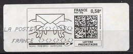 France - Frankreich Timbre Personnalisé Y&T N°MTEL LP20-05-0,58€  - Michel N°BS(?) (o) - Enveloppe Entre 2 Mains - Sellos Imprimibles (Montimbrenligne)