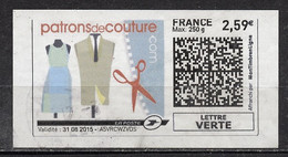 France - Frankreich Timbre Personnalisé Y&T N°MTEL LV250-01-2,59€ - Michel N°BS(?) (o) - Patrons De Couture - Personnalisés (MonTimbraMoi)