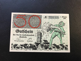 Notgeld - Billet Necéssité Allemagne - 50 Pfennig - Neustrelib - 1 Octobre 1920 - Ohne Zuordnung