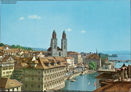 Zürich  Blick Auf Rathaus, Großmünster Und Helmhaus - Elm