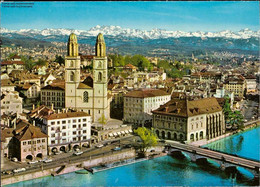 Zürich  Blick Auf Limmatquai Mit Großmünster, Helmhaus Und Wasserkirche - Elm