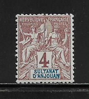 ANJOUAN (FRANJ - 2 )   1892  N° YVERT ET TELLIER  N° 3  N* - Unused Stamps