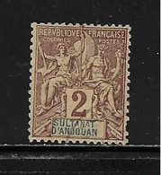 ANJOUAN (FRANJ - 22 )   1892  N° YVERT ET TELLIER  N° 2 - Usati