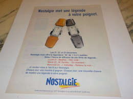 ANCIENNE PUBLICITE UNE LEGENDE A VOTRE POIGNET  MONTRE NOSTALGIE 1998 - Autres & Non Classés