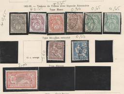 LOT DE TIMBRES DE ALEXANDRIE  SUR FEUILLE NEUF-OBLITEREES DE 1902 A 1930 Nr VOIR SUR PAPIER AVEC TIMBRES COTE 9.05 € - Nuovi