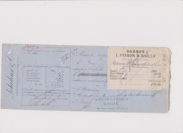 BANQUE  L . FISSON & BAILLY à REMIREMONT (VOSGES) + BANQUE RENAULD , JAMBOIS & Cie à NANCY  1882 - Banque & Assurance