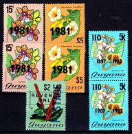 GUYANA  1971  FLOWER STAMPS  OVERPRINTED  MNH - Guyane (1966-...)