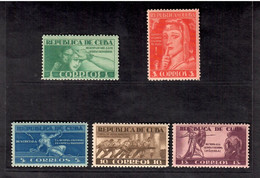 Cuba 1943  Unmask The Fifth Columnists, Be Careful The Fifth Column Is Spying On You  Etc. MNH Rare - Neufs