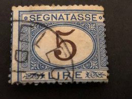 ITALY  SG D34 Postage Due    5 Lire Mauve And Blue   FU - Segnatasse