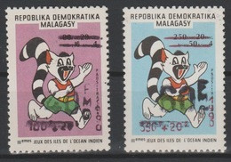 Madagascar Madagaskar 1998 Mi. 2097/2098 IIIe Jeux Des Iles Océan Indien Surchargé Overprint Lemur Lémurien Faune Fauna - Madagascar (1960-...)