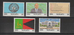 Vanuatu 1990 Anniversaire De L'indépendance 846-50, 5 Val ** MNH - Vanuatu (1980-...)