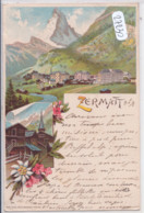 VS- ZERMATT- BELLE LITHO ECRITE EN 1898 - VS Valais