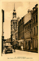 Bernay * La Rue Thiers Et Le Clocher De L'église Ste Croix * Automobile Voiture Ancienne * Horlogerie Bijouterie - Bernay