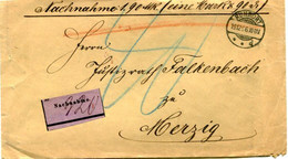VR 395  Enveloppe Contre Remboursement 19.12.1896 De RUHRORT Pour Merzig - Non Classificati