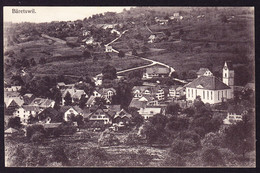 1921 Gelaufene AK Aus Bäretswil Mit Dorfansicht. Bahnstempel Bauma-Uerikon-Bauma. Eckbug Unten Links - Bäretswil