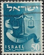 ISRAEL 1955 12 Tribes Of Israel - 50pr. Dan (scales) FU - Oblitérés (sans Tabs)