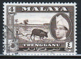 Malaysia Trengganu 1957 Single 4c Stamp From The Definitive Set In Fine Used - Trengganu