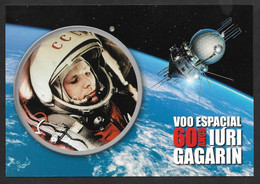 Portugal Entier Postal 2021 Vol Iuri Gagarin 60 Ans Espace Stationery Gagarin Space Flight 60 Years Russia USSR - Postwaardestukken
