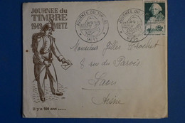 AN10 FRANCE BELLE LETTRE   1949 JOURNEE TIMBRE METZ POUR LAON++   AFFRANCH.PLAISANT - ....-1949