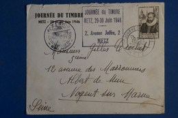 AN10 FRANCE BELLE LETTRE   1946 JOURNEE TIMBRE METZ POUR NOGENT ++   AFFRANCH.PLAISANT - ....-1949