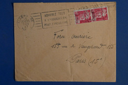 AN10 ALGERIE BELLE LETTRE  1947 ALGER  POURPARIS   +PAIRE DE TP +   AFFRANCH.PLAISANT - Briefe U. Dokumente