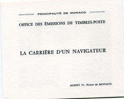 VR 418    Document Philatélique La Carrière D'un Navigateur - Cartas & Documentos