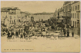 C. P. A. : 64 : Saint-Palais : Place Du Trinquet, Un Jour De Marché Aux Bestiaux, Timbre En 1905 - Saint Palais