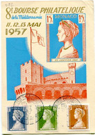 VR 427   Carte 8° Bourse Philatélique De La Méditerranée 11, 12 Et 13 5 .1957 - Cartas & Documentos