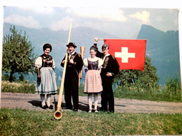 Familie Martin Christen, Hergiswil Am See. Swiss Folklore Group. Seltene AK Farbig. Trachten, Trachtengruppe, - Hergiswil