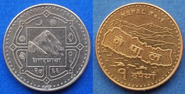 NEPAL - 1 Rupee VS2066 2009 "map" KM# 1204 Democratic Republic - Edelweiss Coin - Népal