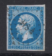OBLITERATION LETTRES E (LETTRES BATONS) De PARIS BUREAU DE QUARTIER Sur TIMBRE NAPOLÉON N° 14 - 1853-1860 Napoleon III
