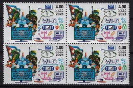 CUBA 2021. ANIVERSARIO DEL PALACIO DE LA COMPUTACIÓN Y LA ELECTRÓNICA. BLOQUE DE CUATRO. MNH. - Unused Stamps
