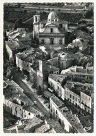 CPSM - LAMBESC (Bouches Du Rhône) - Vue Aérienne, Centre De Lambesc Avec Son Eglise Et Sa Rue Grande - Lambesc