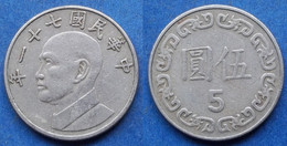 TAIWAN - 5 Yuan Year 71 (1982) Y# 552 Standard Coinage - Edelweiss Coins - Taiwan