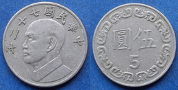 TAIWAN - 5 Yuan Year 72 (1983) Y# 552 Standard Coinage - Edelweiss Coins - Taiwán