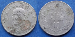 TAIWAN - 10 Yuan Year 83 (1994) Y# 553 Standard Coinage - Edelweiss Coins - Taiwán