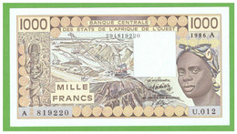 IVORY COAST W.A.S. 1000 FRANCS 1986  P-107Ag UNC - West-Afrikaanse Staten