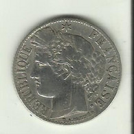 FRANCE -- 1 Pièce De 1 Franc 1887 A Argent. (2 Scans) - H. 1 Franco