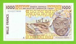 IVORY COAST W.A.S. 1000 FRANCS 1991  P-111Aa UNC - West African States