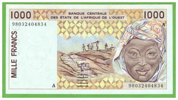 IVORY COAST W.A.S. 1000 FRANCS 1998  P-111Ag UNC - États D'Afrique De L'Ouest